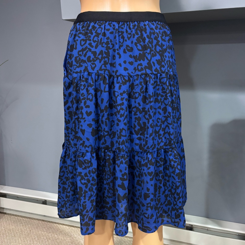 Sonia By SONIA RYKIEL Blue and Black Leopard Print Skirt